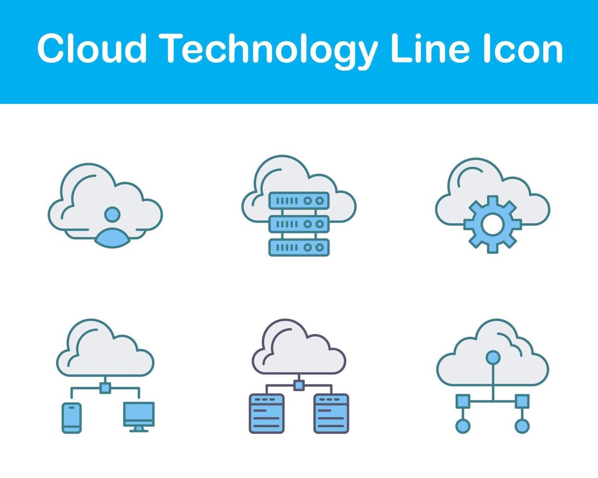 nuage La technologie vecteur icône ensemble