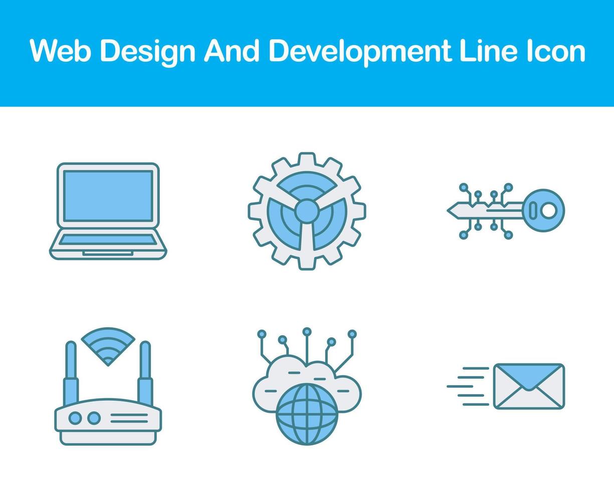 la toile conception et développement vecteur icône ensemble