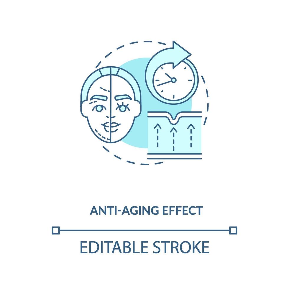 icône de concept bleu effet anti-vieillissement vecteur