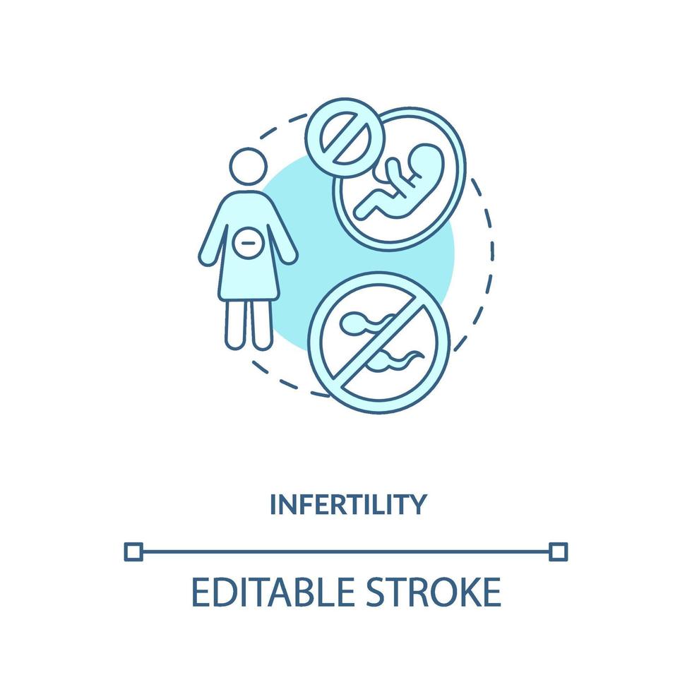 icône de concept bleu infertilité vecteur