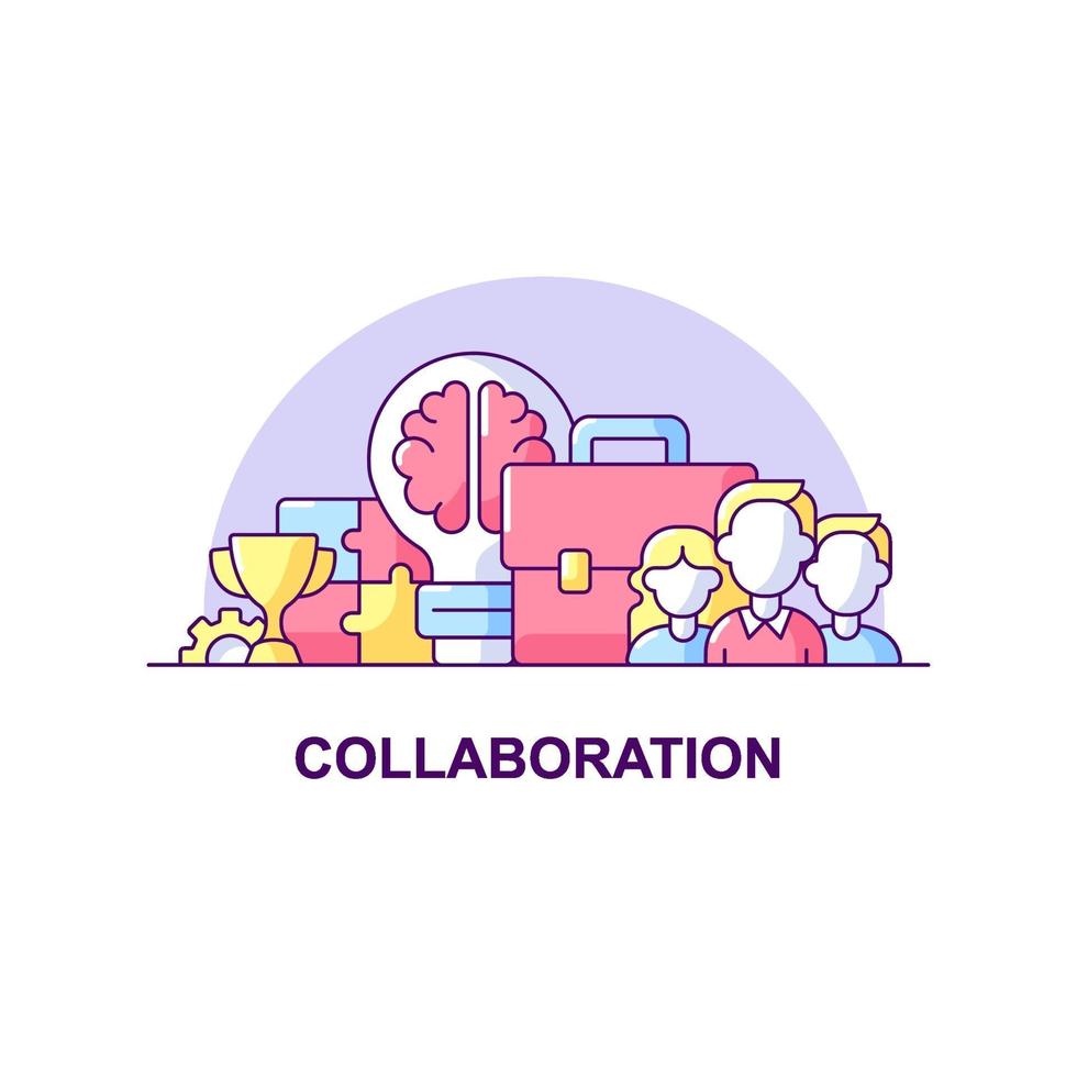 icône de concept de collaboration créative ui vecteur