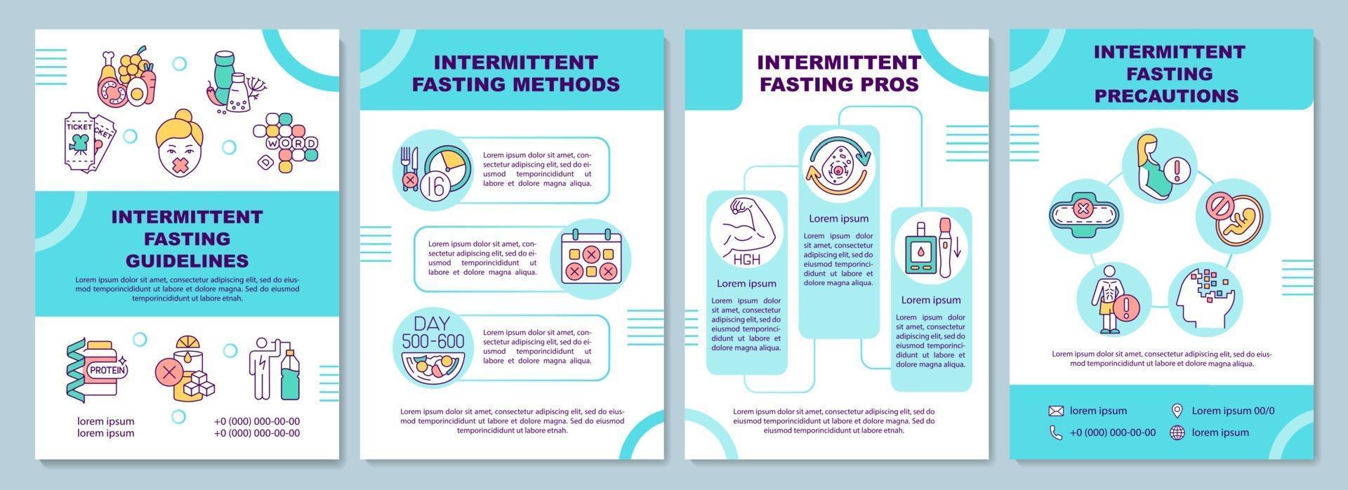 modèle de brochure de directives de jeûne intermittent vecteur