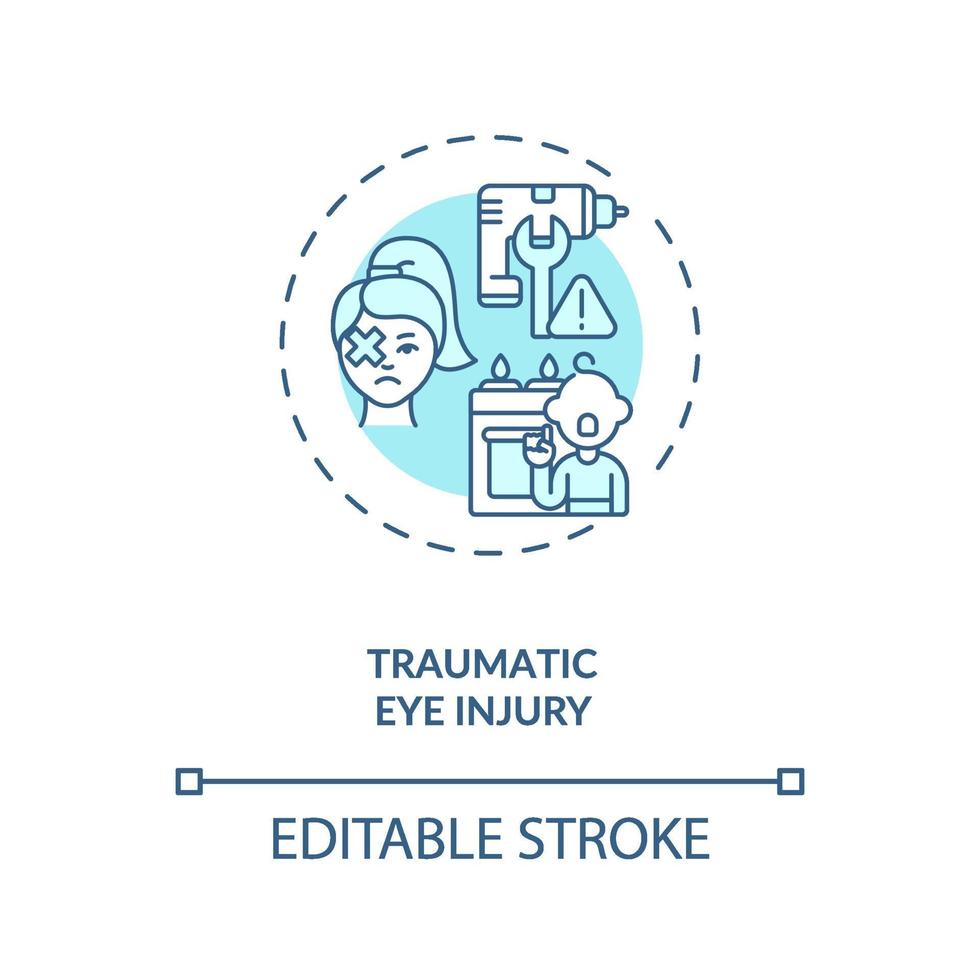 icône de concept de blessure oculaire traumatique vecteur