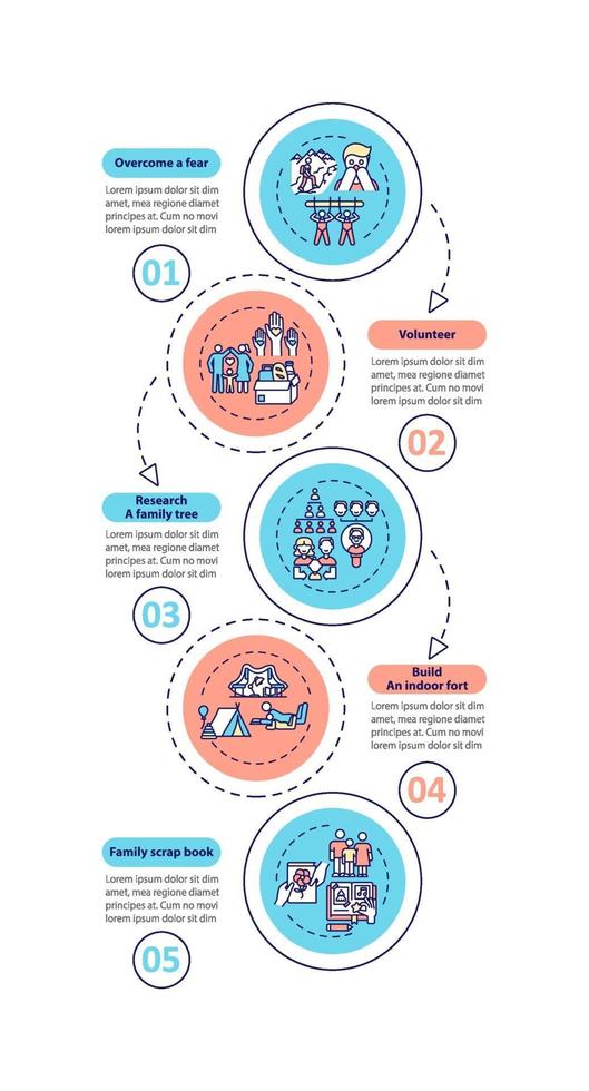 modèle infographique de vecteur de conseils de liaison familiale