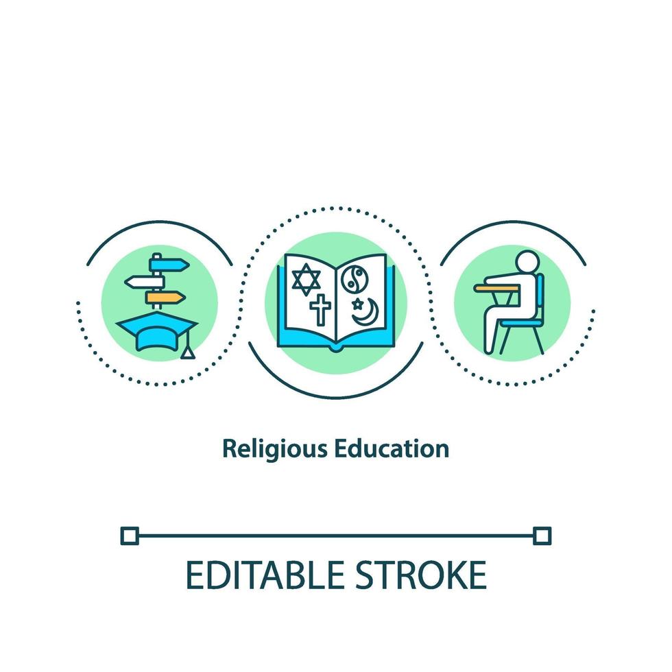 icône de concept d & # 39; éducation religieuse vecteur