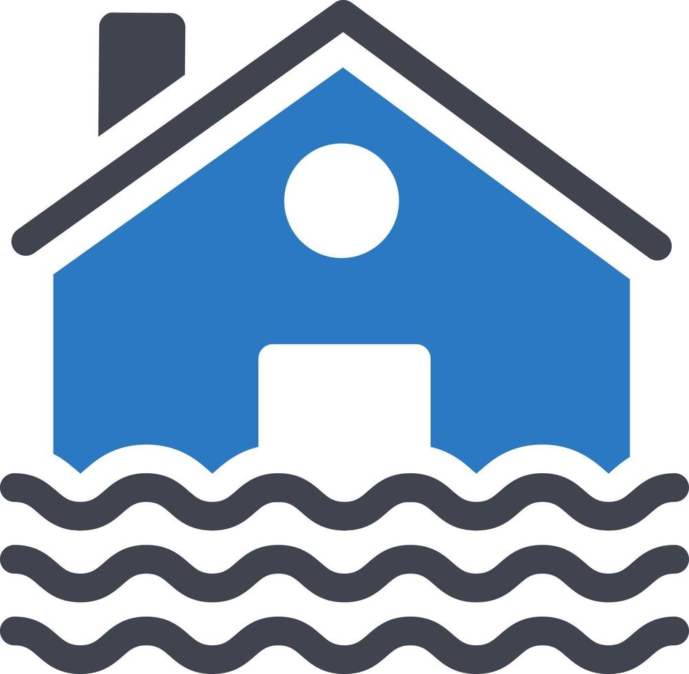 illustration vectorielle d'inondation de maison sur fond. symboles de qualité premium. icônes vectorielles pour le concept et la conception graphique. vecteur
