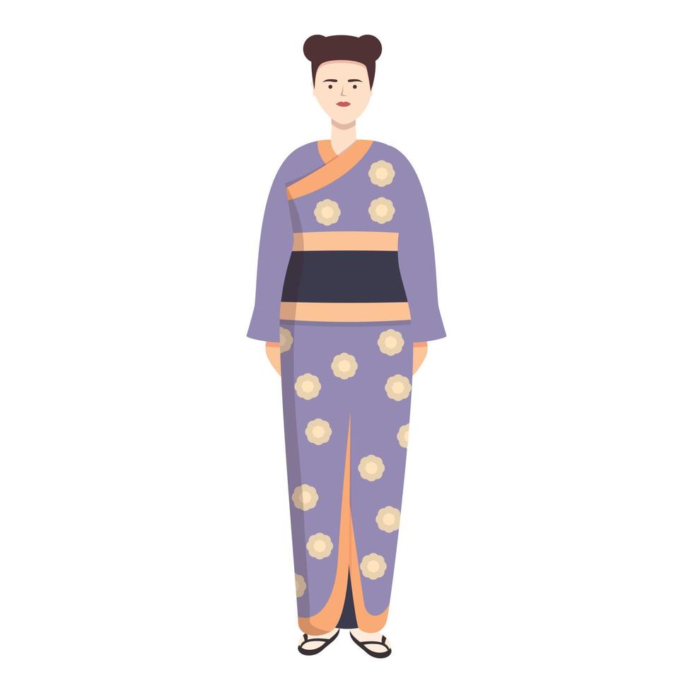 Dame kimono icône dessin animé vecteur. asiatique femme vecteur