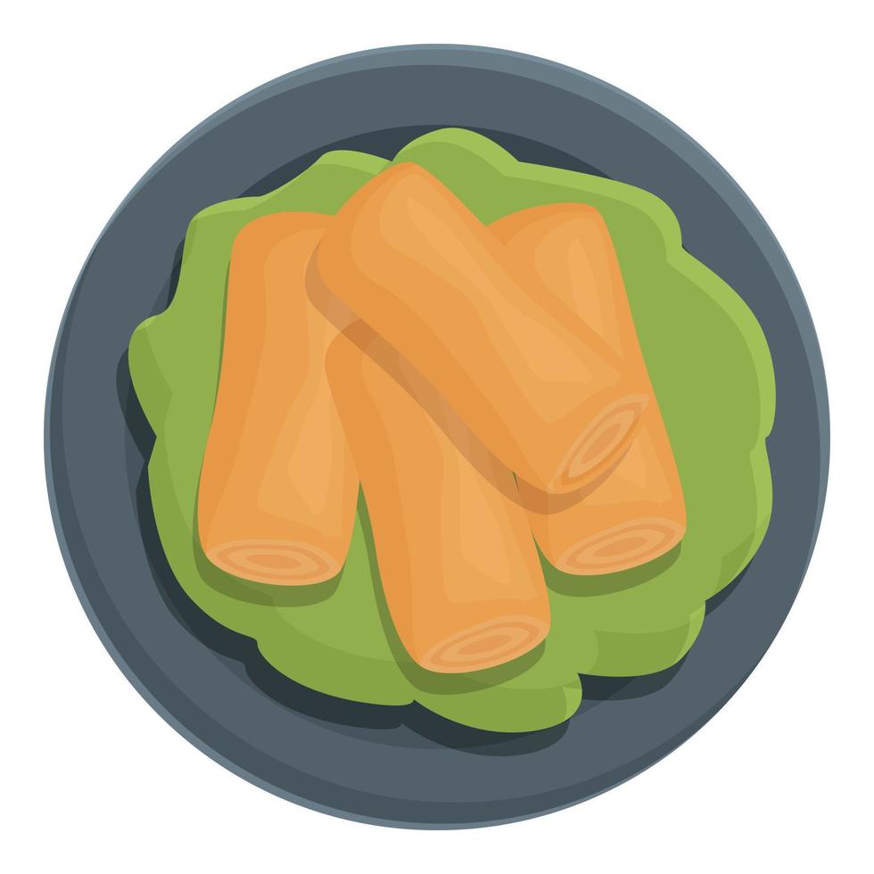 menu petit déjeuner icône dessin animé vecteur. rouleau nourriture vecteur