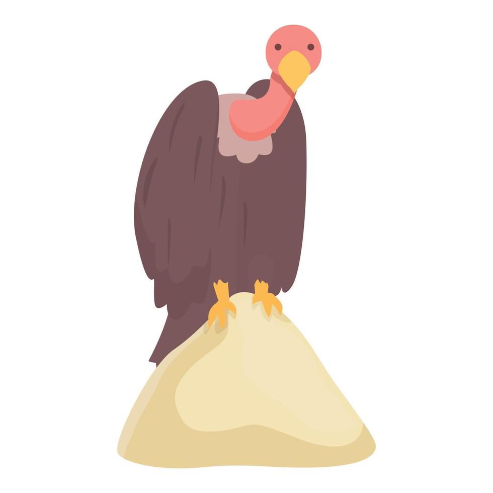 pierre vautour icône dessin animé vecteur. oiseau mascotte vecteur