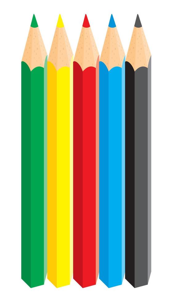 Couleur des crayons isolé sur une blanc vecteur