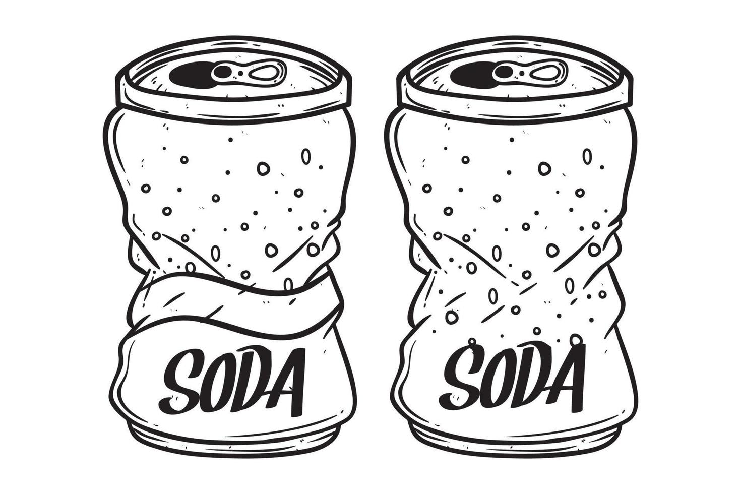 un soda pouvez main dessin sur blanc Contexte vecteur