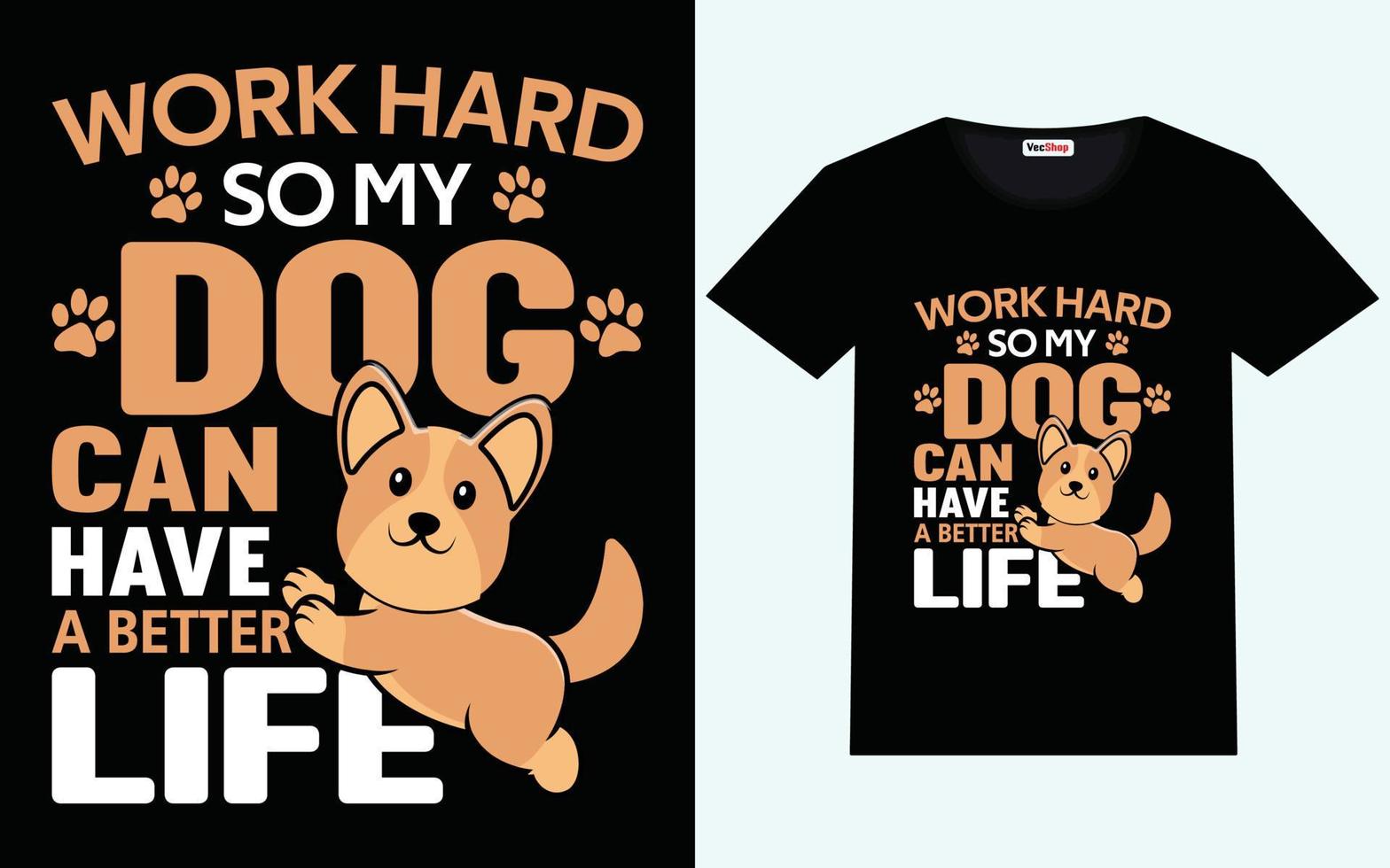 chien T-shirt conception graphique vecteur et typographie conception