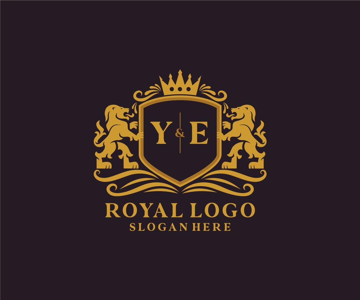 modèle de logo de luxe royal lion lettre initiale en art vectoriel pour restaurant, royauté, boutique, café, hôtel, héraldique, bijoux, mode et autres illustrations vectorielles.