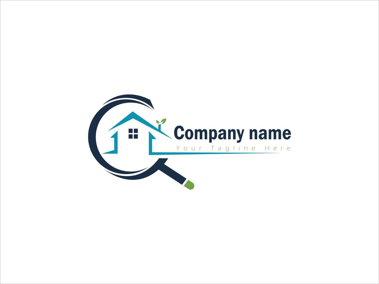 création de logo de recherche de domicile vecteur
