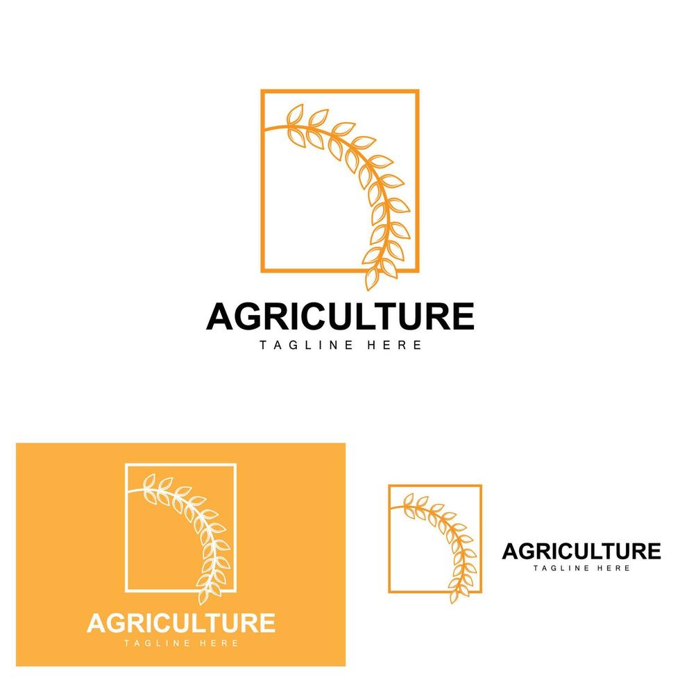 riz logo, agriculture conception, vecteur blé riz icône modèle illustration