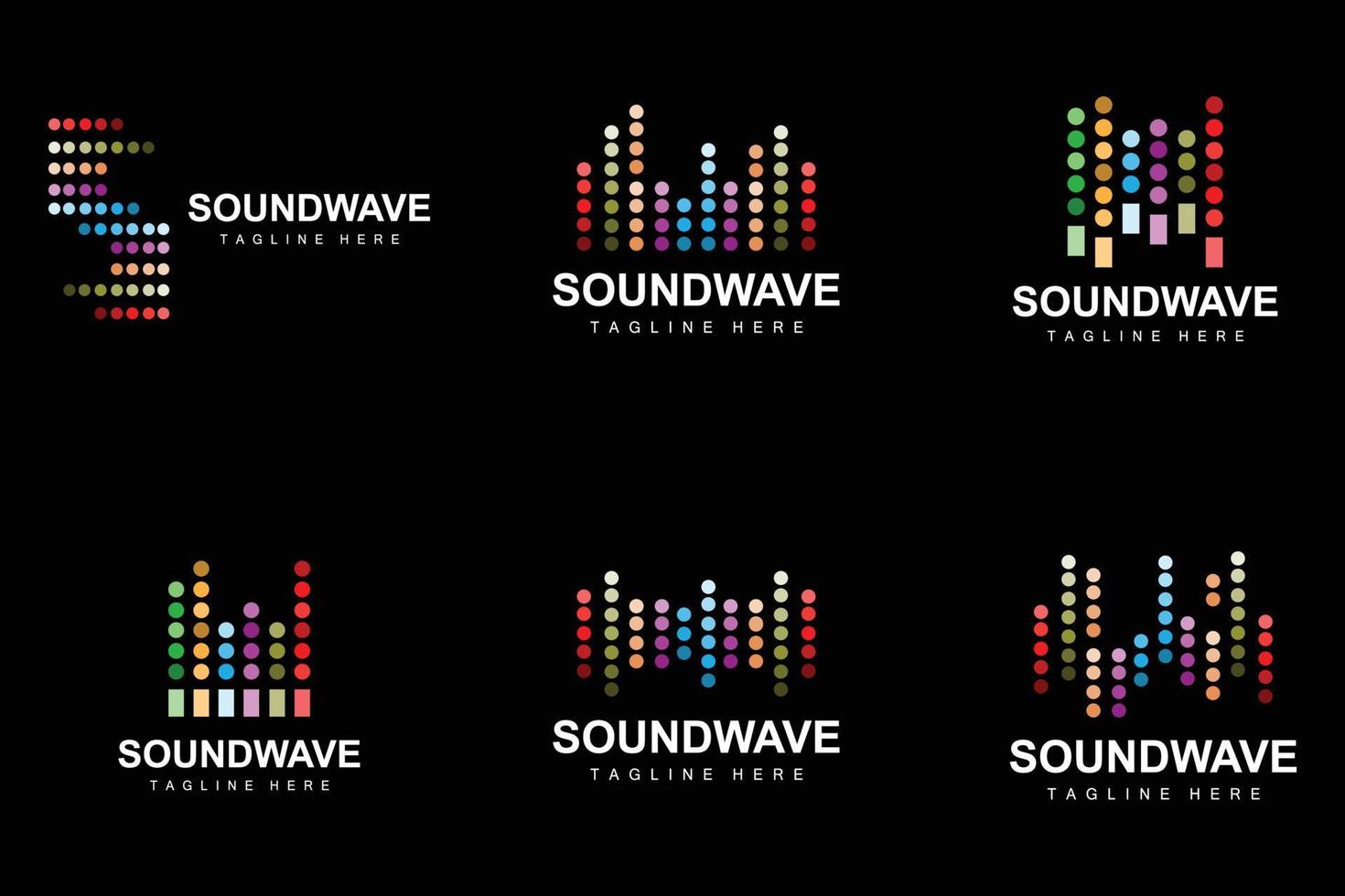 logo d'onde sonore et modèle d'icône de vecteur de tonalité sonore produit de marque de musique