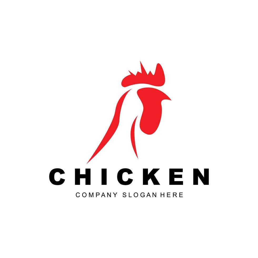 logo de poulet, vecteur d'animaux de ferme, conception pour élevage de poulets, restaurant de poulet frit, café