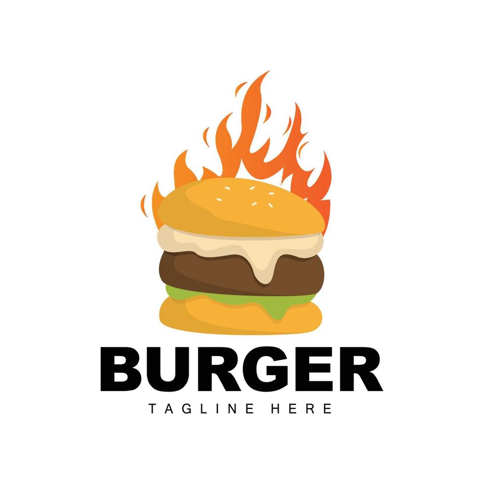 Burger logo, pain vecteur, Viande et légume, vite nourriture conception, Burger magasin et produit marque icône illustration vecteur