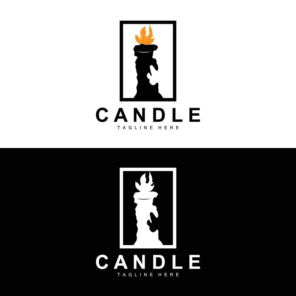 bougie logo, flamme éclairage conception, brûlant luxe vecteur, illustration modèle icône vecteur