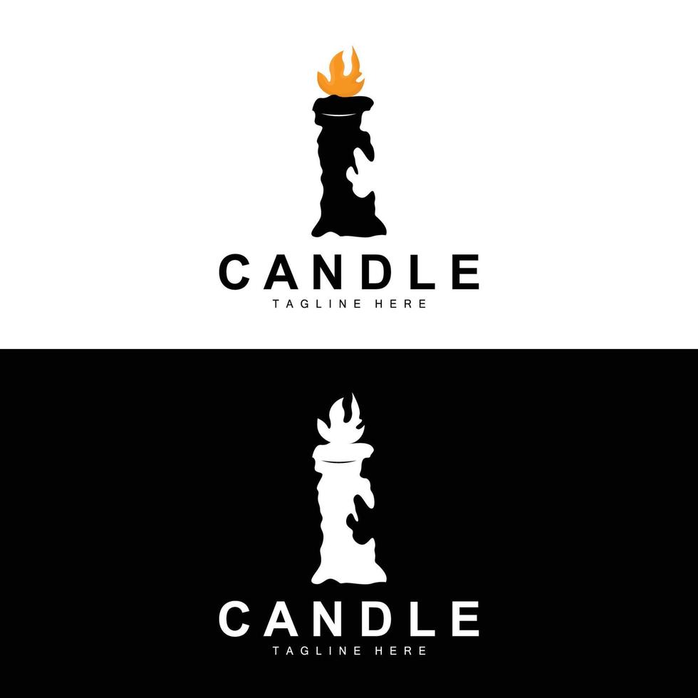 bougie logo, flamme éclairage conception, brûlant luxe vecteur, illustration modèle icône vecteur