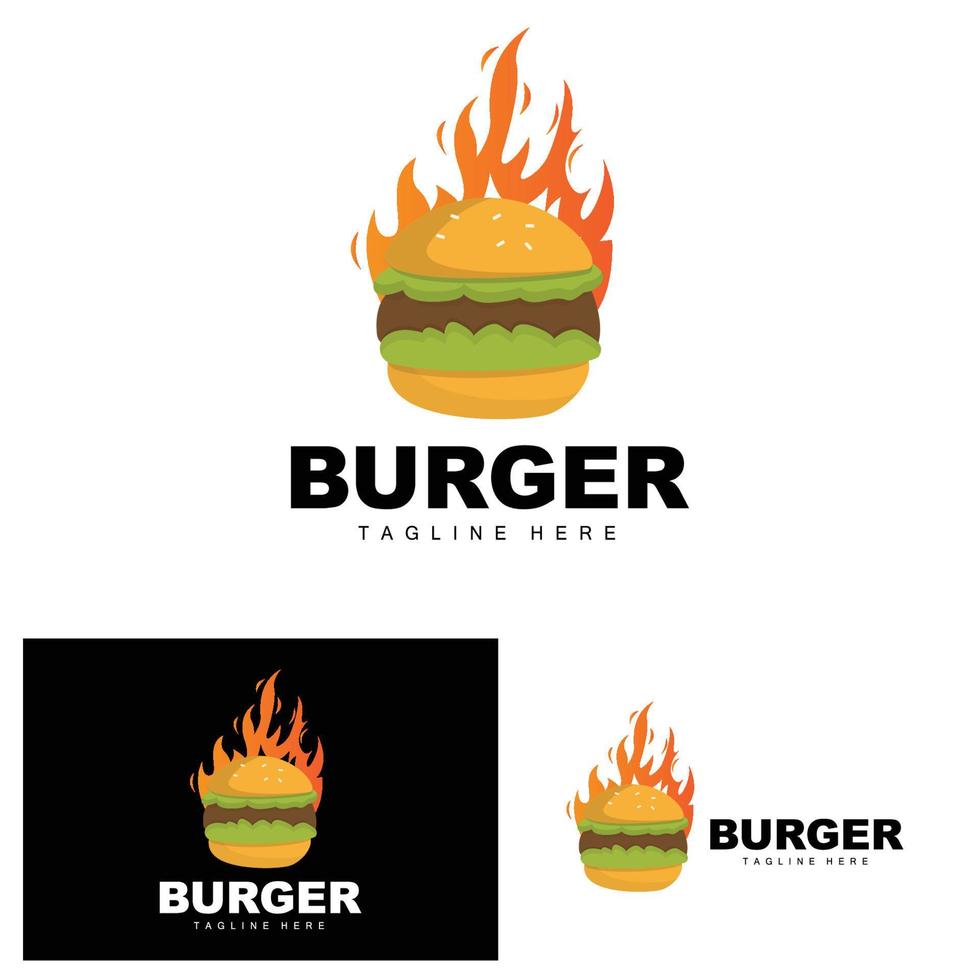 Burger logo, pain vecteur, Viande et légume, vite nourriture conception, Burger magasin et produit marque icône illustration vecteur