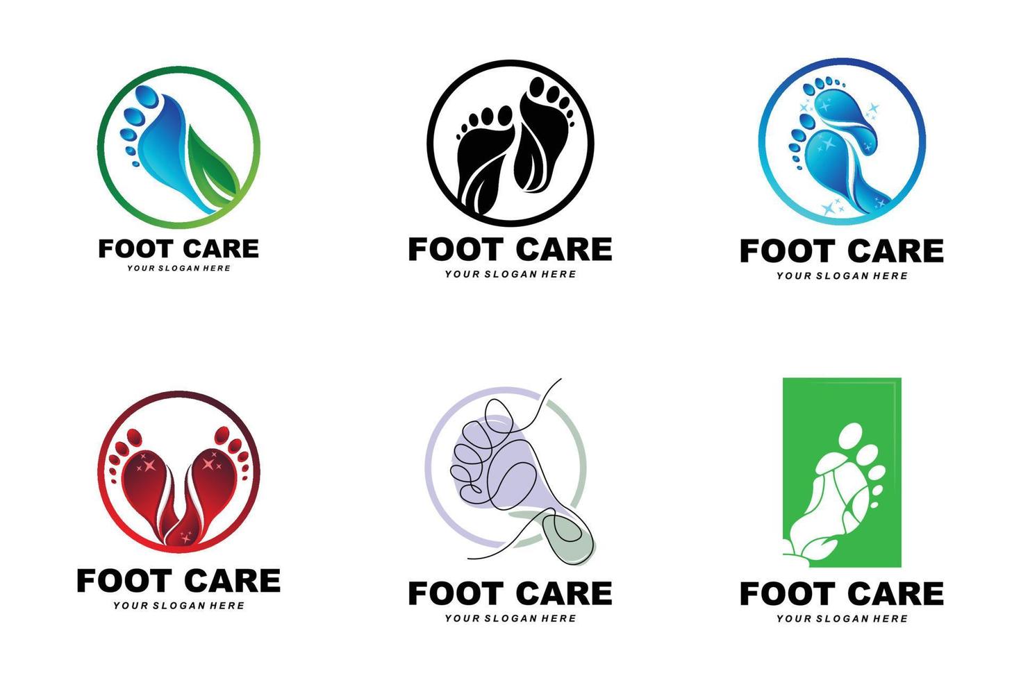 soins des pieds logo design santé illustration femme pédicure salon vecteur