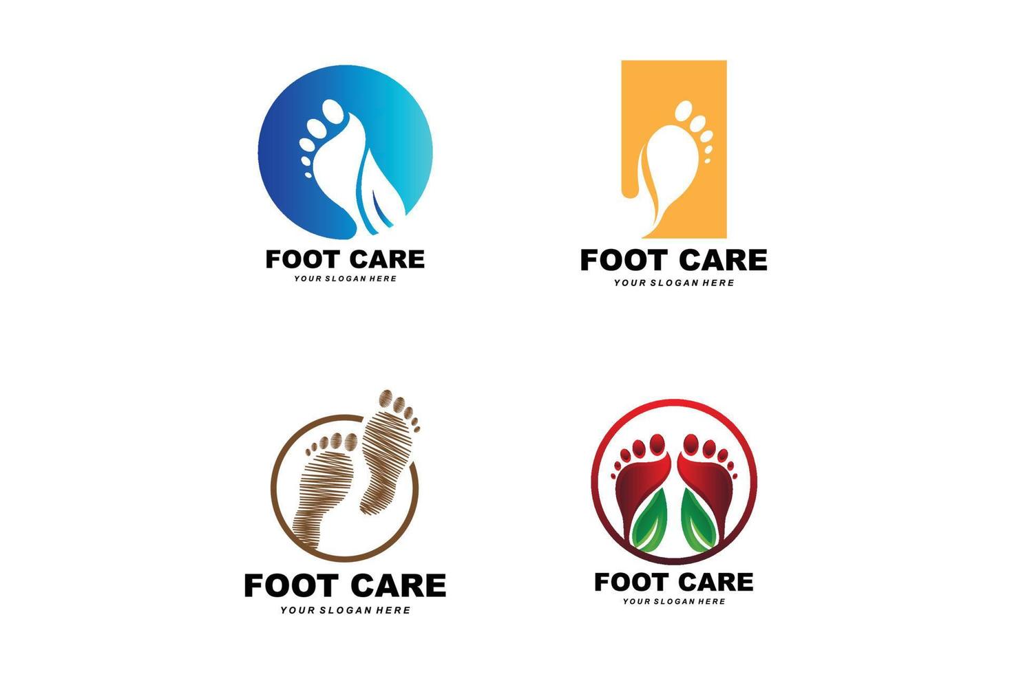 soins des pieds logo design santé illustration femme pédicure salon vecteur