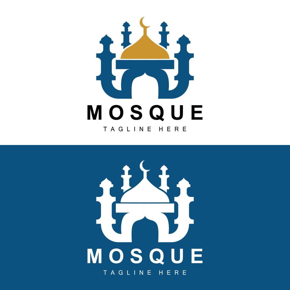 mosquée logo, islamique culte conception, eid Al fitr mosquée bâtiment vecteur icône modèle, Ramadan, eid Al adha