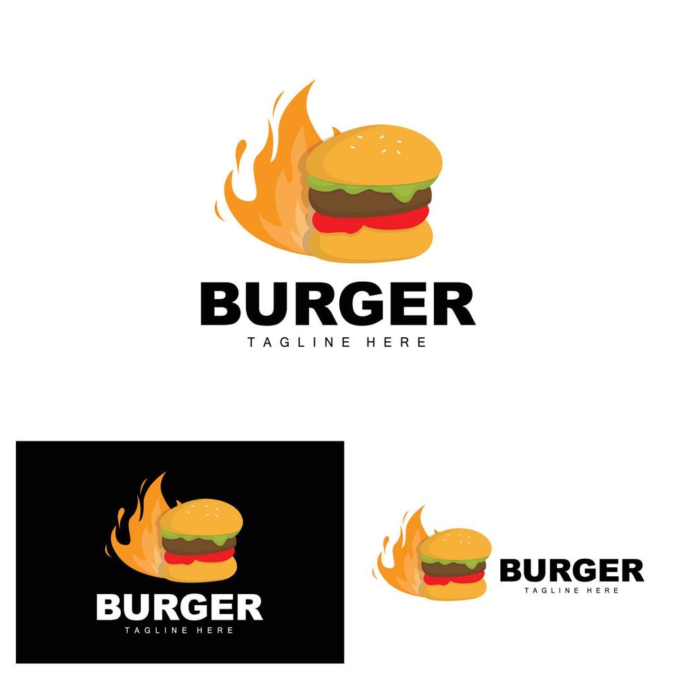 Burger logo, pain vecteur, Viande et légume, vite nourriture conception, Burger magasin et produit marque icône illustration vecteur