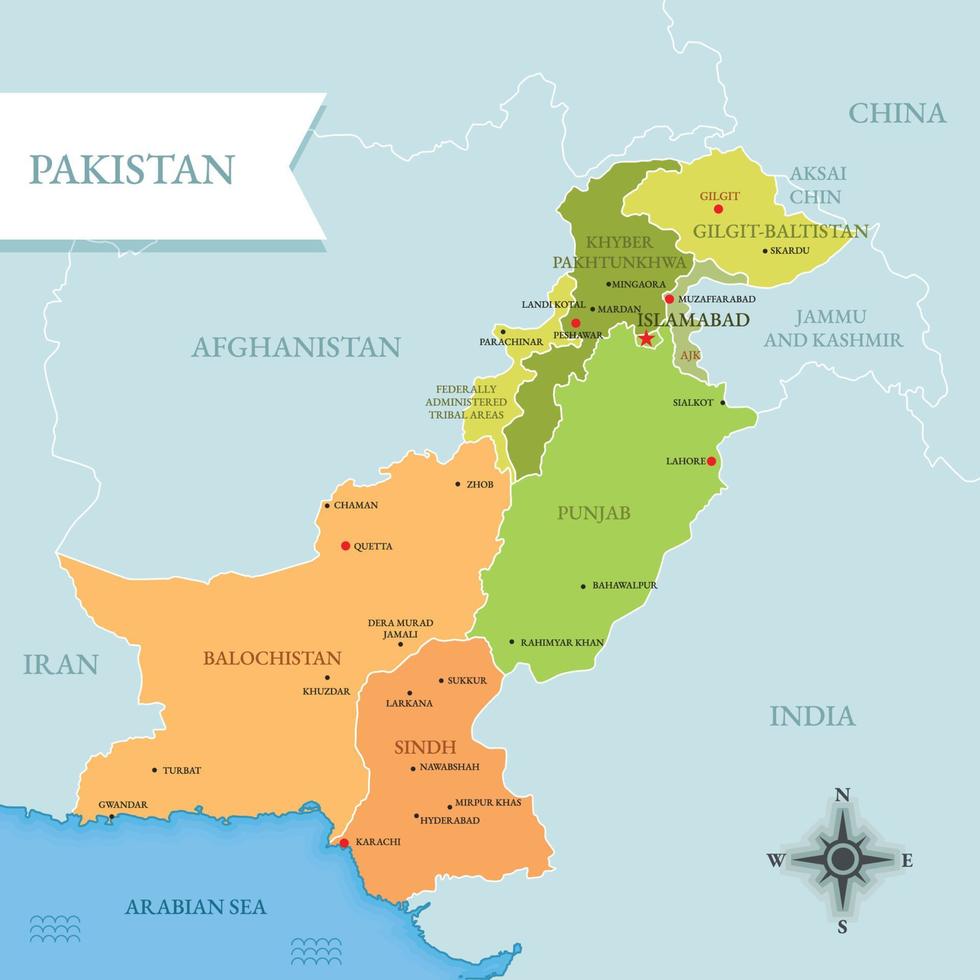 carte du pakistan vecteur