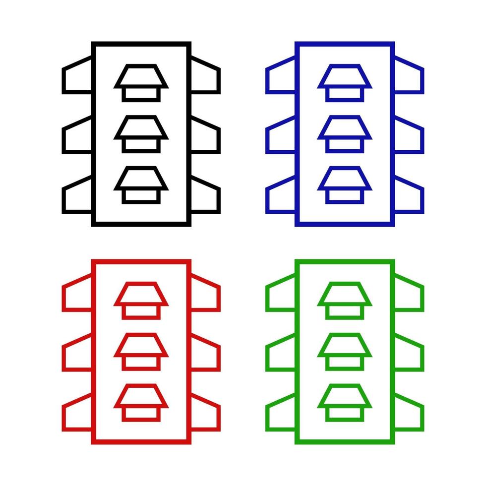 ensemble de feux de circulation sur fond blanc vecteur