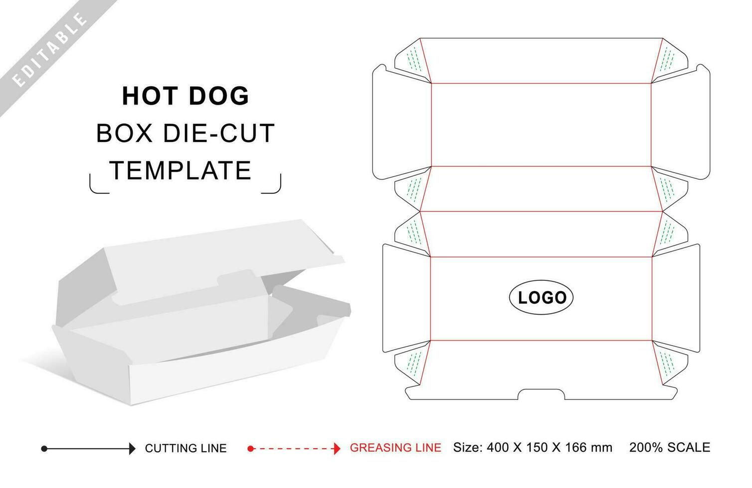 chaud chien boîte mourir Couper modèle vecteur