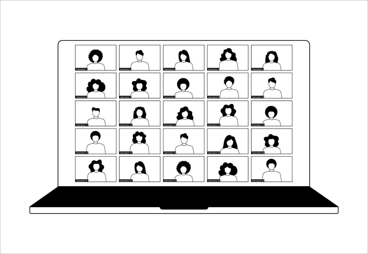 plat illustration pour vidéo conférence et réunions vecteur