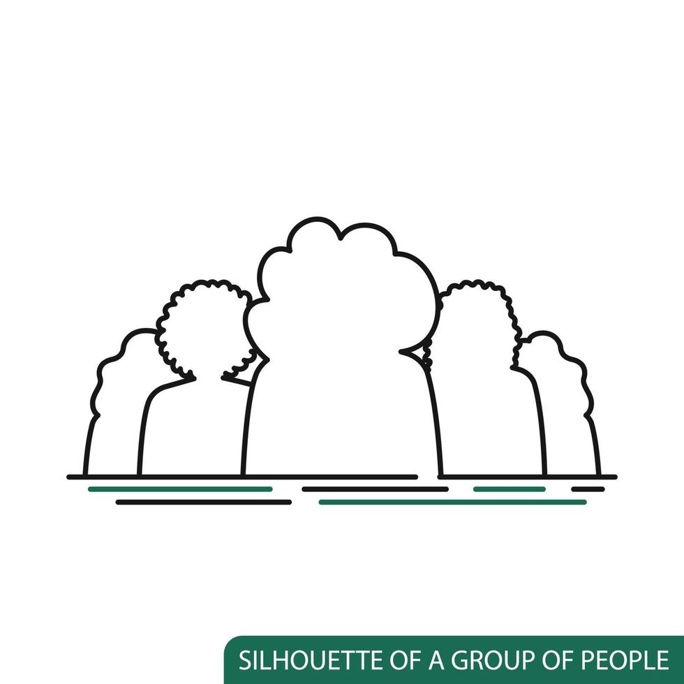 groupe de profil de silhouette d'hommes et de femmes de cultures diverses. diversité multiethnique et multiraciale. concept d'égalité raciale et d'antiracisme. société multi-culturelle vecteur