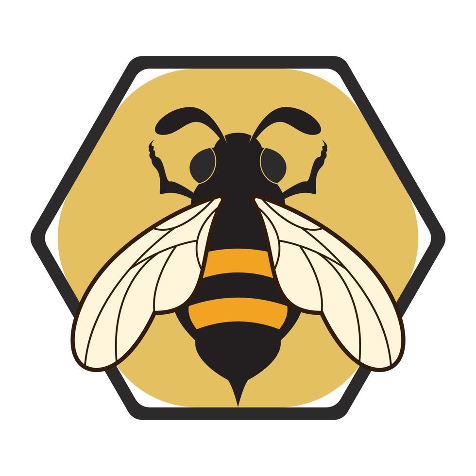 icône de conception d'illustrations de logo d'abeille vecteur