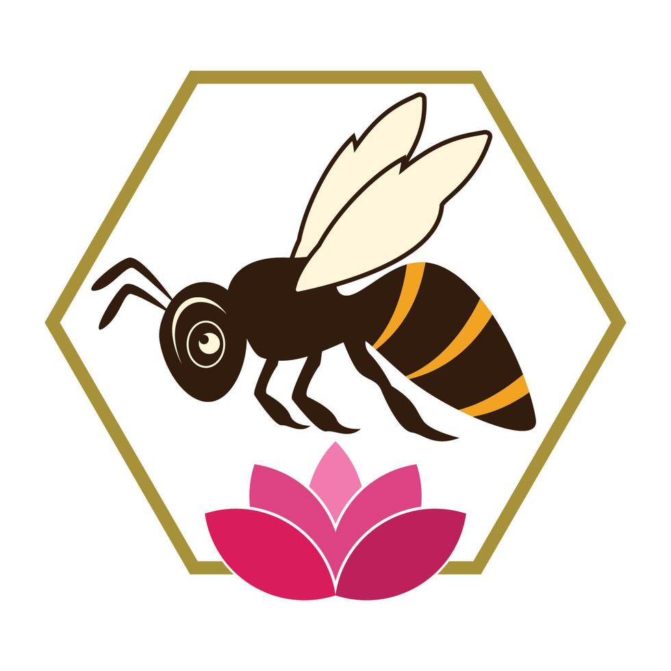 icône de conception d'illustrations de logo d'abeille vecteur