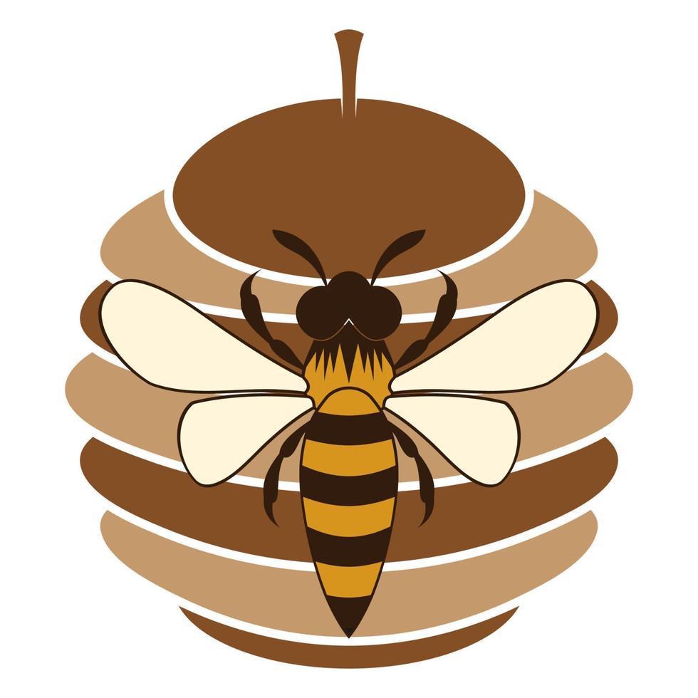 icône de conception d'illustrations de logo d'abeille vecteur