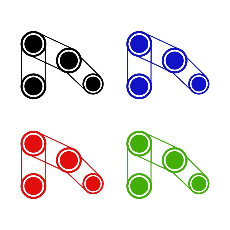 ensemble de courroie de distribution sur fond blanc vecteur