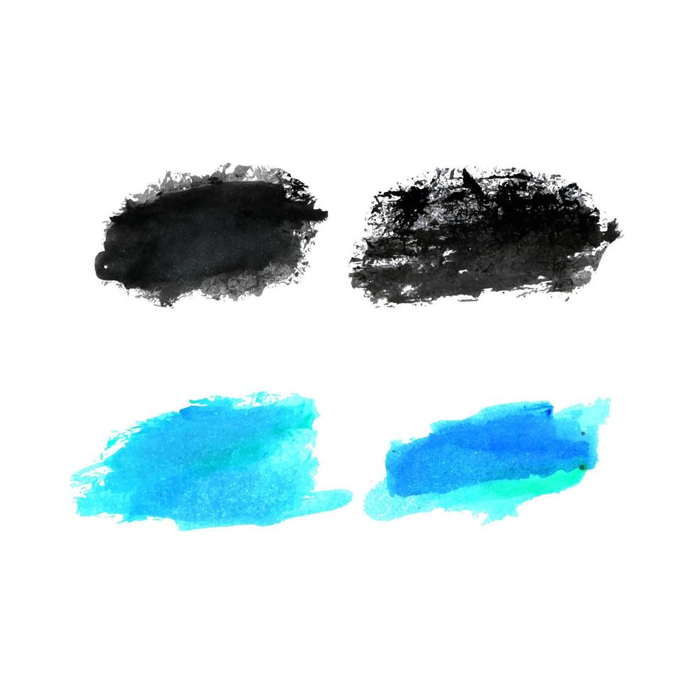 vecteur bleu et noir place main dessin aquarelle brosse. main dessiner brosse ensemble modèle
