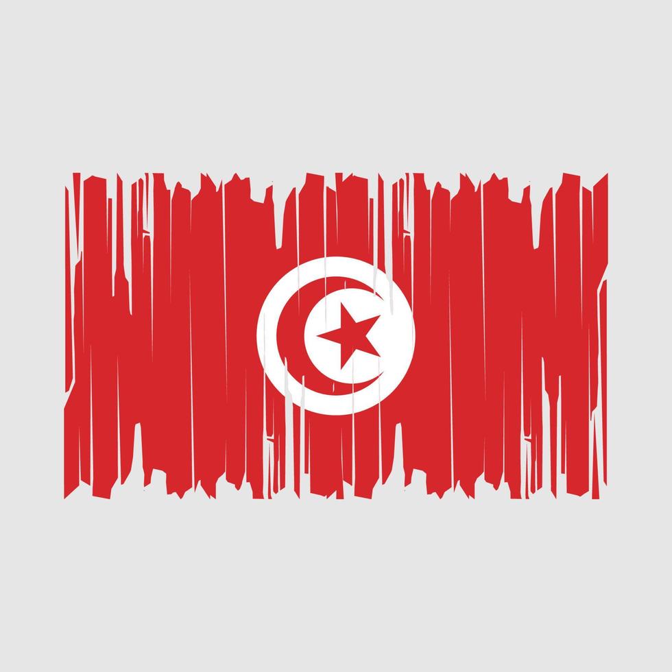 vecteur de brosse drapeau tunisie