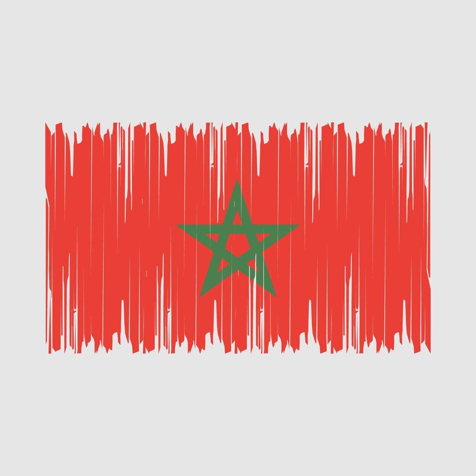 drapeau maroc brosse illustration vectorielle vecteur