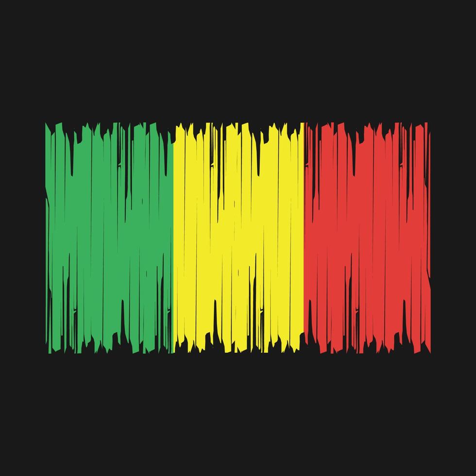 drapeau mali brosse illustration vectorielle vecteur