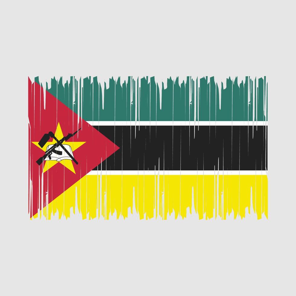 drapeau mozambique brosse illustration vectorielle vecteur