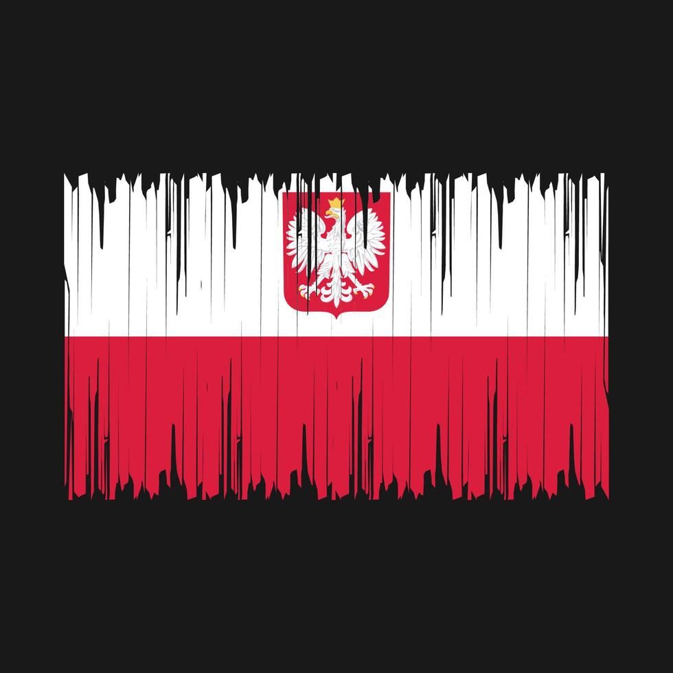 drapeau pologne brosse illustration vectorielle vecteur