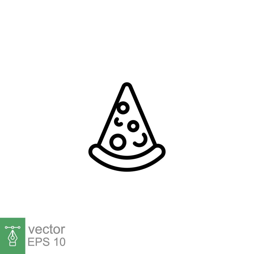 Pizza tranche ligne icône. Facile contour style. pizza, vite nourriture, déchet nourriture, prendre chemin, cuisine, restaurant concept. vecteur illustration isolé sur blanc Contexte. eps dix.