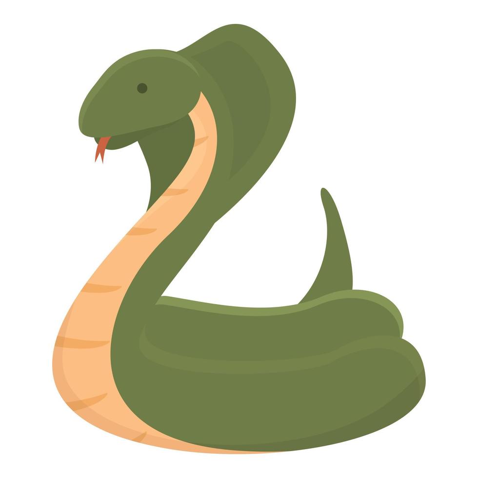 vert Roi cobra icône dessin animé vecteur. serpent tête vecteur