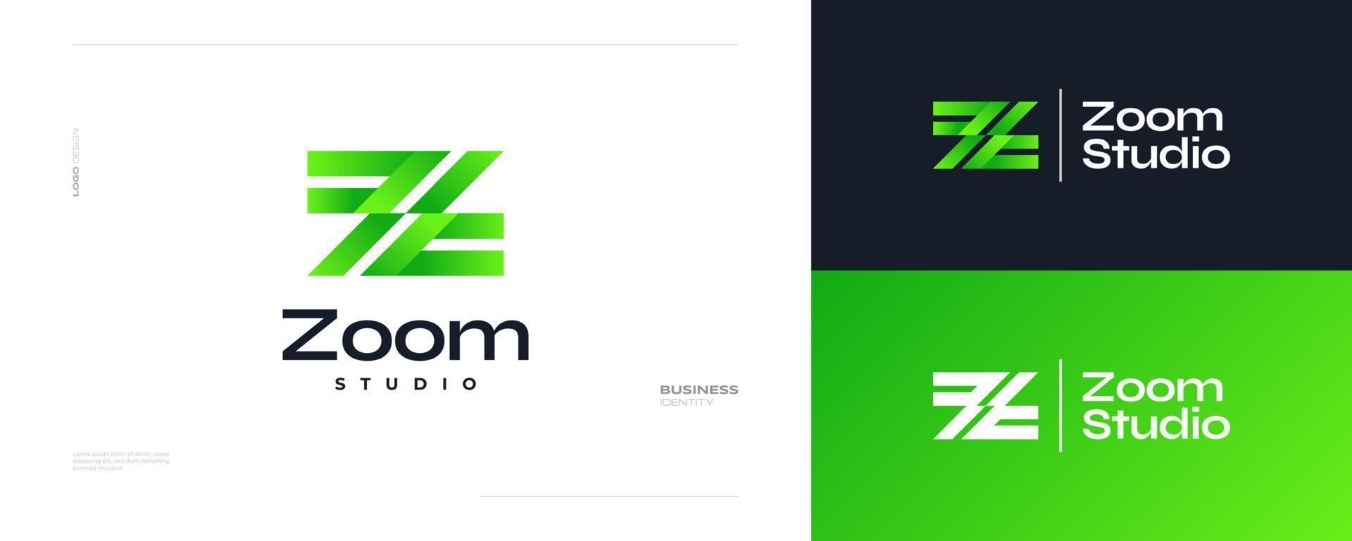 moderne et Facile lettre z logo conception avec vert pente style vecteur