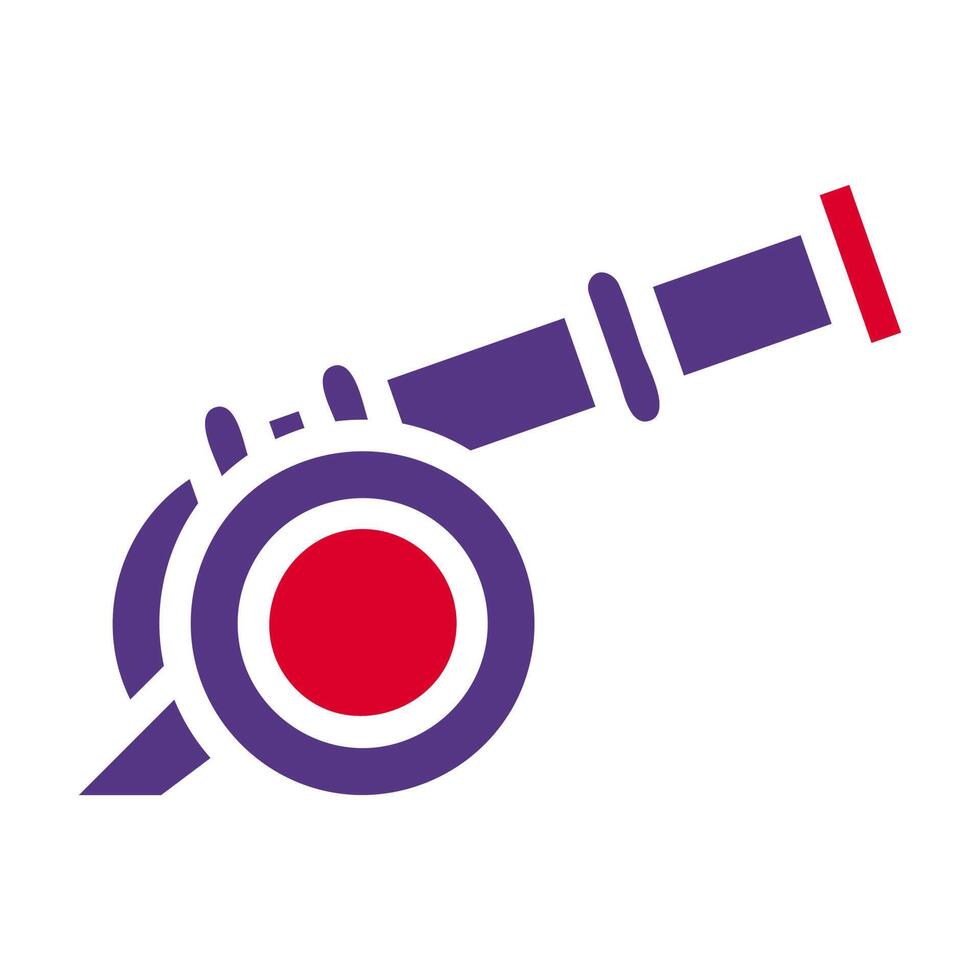 canon icône solide rouge violet style militaire illustration vecteur armée élément et symbole parfait.