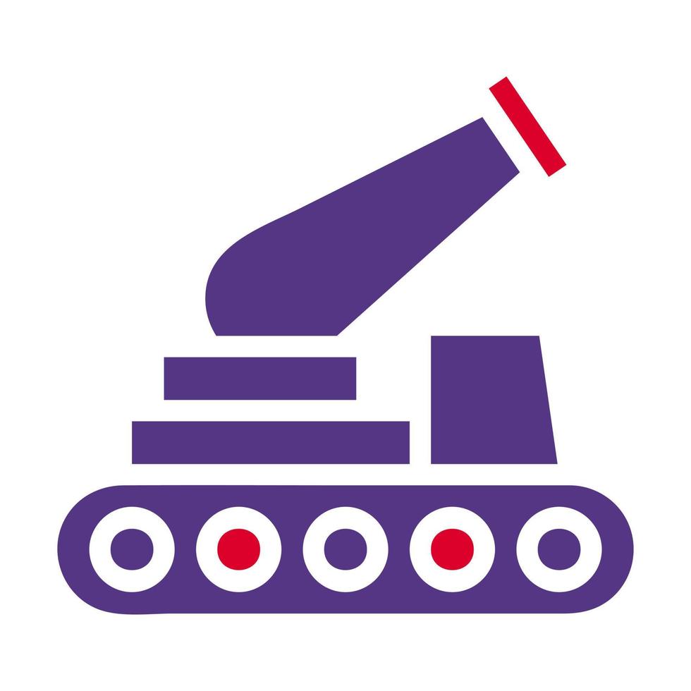 canon icône solide rouge violet style militaire illustration vecteur armée élément et symbole parfait.