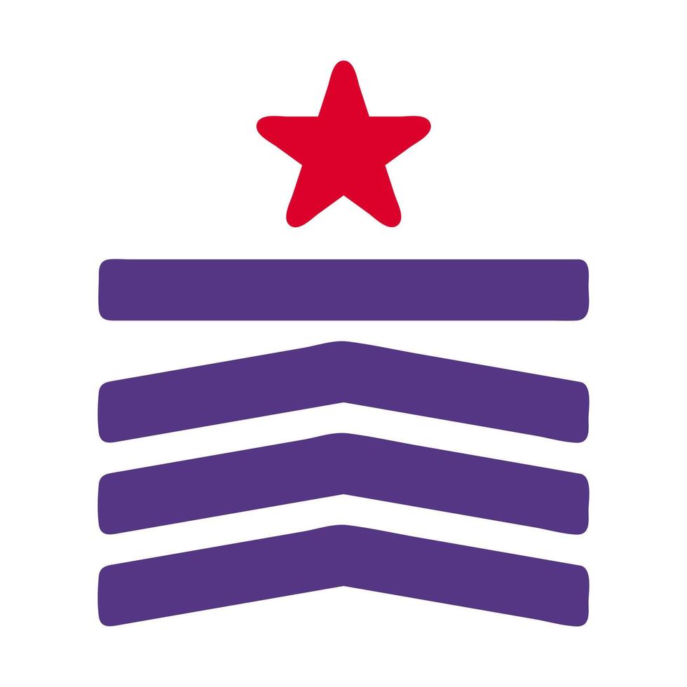 badge icône solide rouge violet style militaire illustration vecteur armée élément et symbole parfait.